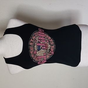 Black Rinstone G.I. Jane Tank Top, USMC, Small, Cotton